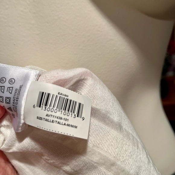 BCBG Maxazria Top Womens M White EAVAN Off-the-Shoulder Silk Blend Bell Sleeve - Picture 6 of 11